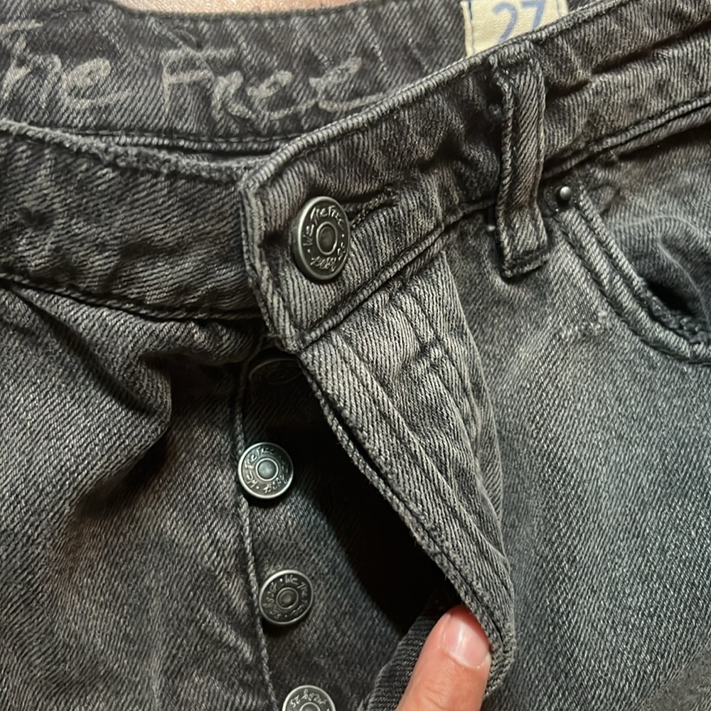 We the Free Gray Denim Maxi Skirt‎ with Frayed Hem size 27 - Picture 3 of 9
